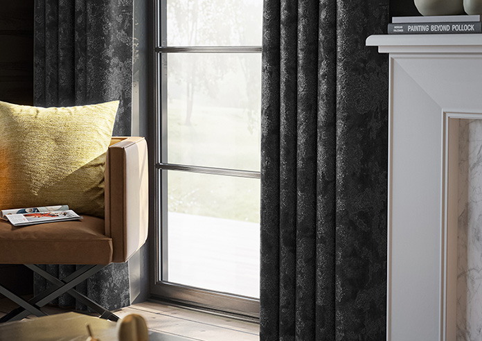 Crushed Velvet, Black Noir - Made to Measure Curtains - Image 5